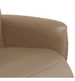 Fauteuil inclinable avec repose-pieds cappuccino similicuir