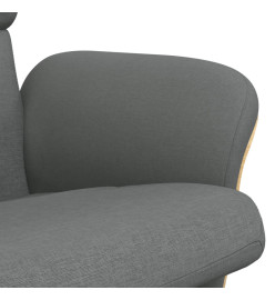 Fauteuil inclinable avec repose-pied gris foncé tissu