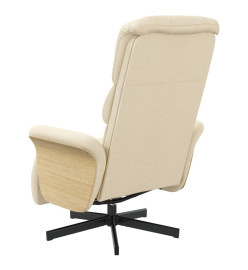 Fauteuil inclinable avec repose-pied crème tissu