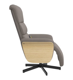 Fauteuil inclinable de massage avec repose-pieds taupe tissu