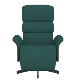 Fauteuil inclinable avec repose-pieds vert foncé tissu