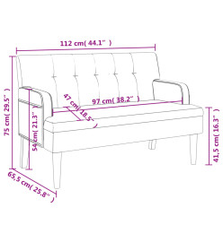 Banc avec dossier marron 112x65,5x75 cm similicuir