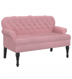 Banc avec dossier rose 119,5x64,5x75 cm velours