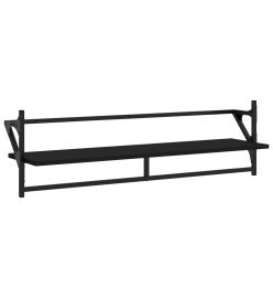 Ensemble d'étagères murales barres 6 pcs noir bois d'ingénierie