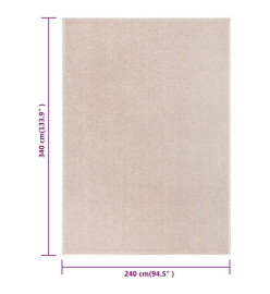 Tapis à poils courts 240x340 cm Beige foncé