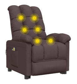 Fauteuil électrique de massage Marron foncé Tissu