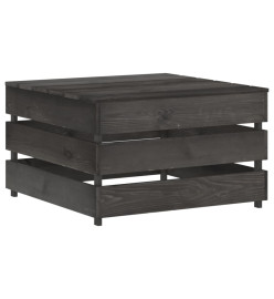 Salon de jardin 9 pcs avec coussins Bois imprégné de gris