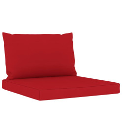 Salon de jardin 5 pcs avec coussins rouge