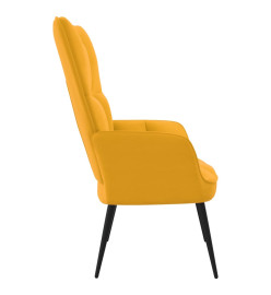 Chaise de relaxation Jaune moutarde Velours