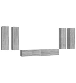 Ensemble de meubles TV 6 pcs Sonoma gris Bois d'ingénierie