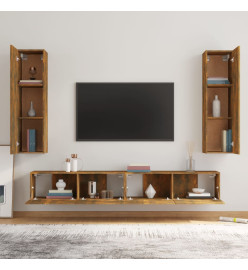 Ensemble de meubles TV 4 pcs Chêne fumé Bois d'ingénierie