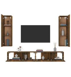 Ensemble de meubles TV 4 pcs Chêne fumé Bois d'ingénierie