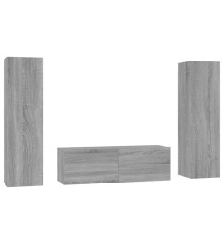 Ensemble de meubles TV 3 pcs Sonoma gris Bois d'ingénierie