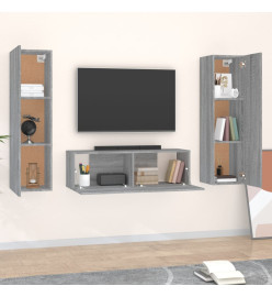 Ensemble de meubles TV 3 pcs Sonoma gris Bois d'ingénierie