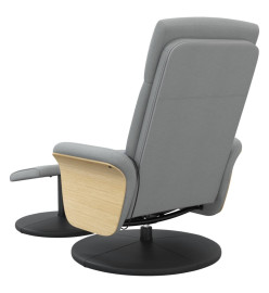 Fauteuil inclinable de massage et repose-pied gris clair tissu