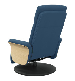 Fauteuil inclinable de massage avec repose-pieds bleu tissu