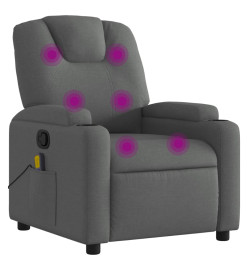 Fauteuil de massage inclinable Gris foncé Tissu