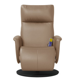 Fauteuil inclinable de massage repose-pieds cappuccino