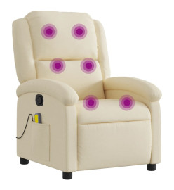 Fauteuil de massage inclinable Crème Tissu