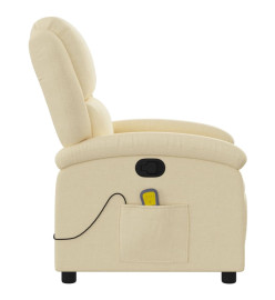 Fauteuil de massage inclinable Crème Tissu