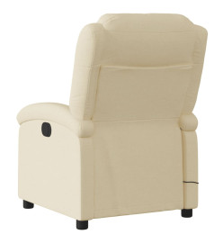 Fauteuil de massage inclinable Crème Tissu