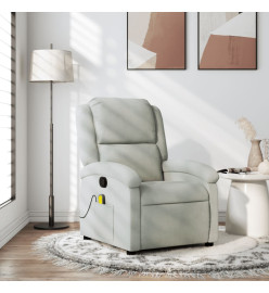 Fauteuil de massage inclinable gris clair velours