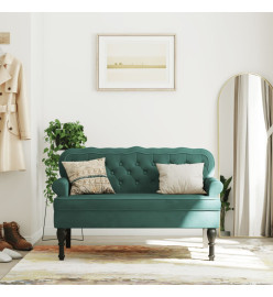 Banc avec dossier vert foncé 119,5x64,5x75 cm velours