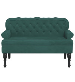 Banc avec dossier vert foncé 119,5x64,5x75 cm velours