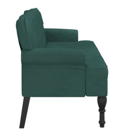 Banc avec dossier vert foncé 119,5x64,5x75 cm velours