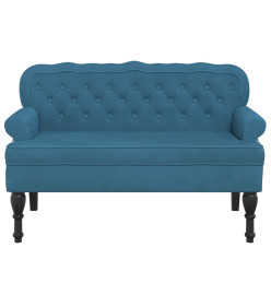 Banc avec dossier bleu 119,5x64,5x75 cm velours