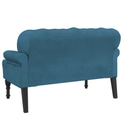 Banc avec dossier bleu 119,5x64,5x75 cm velours