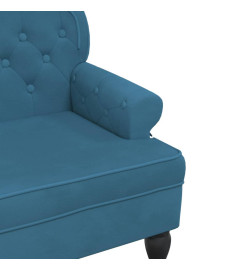 Banc avec dossier bleu 119,5x64,5x75 cm velours