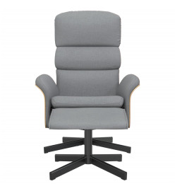 Fauteuil inclinable avec repose-pied gris clair tissu