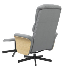 Fauteuil inclinable avec repose-pied gris clair tissu