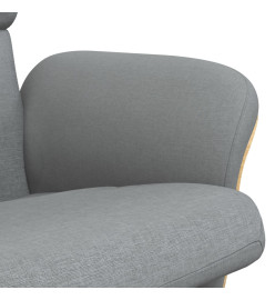 Fauteuil inclinable avec repose-pied gris clair tissu