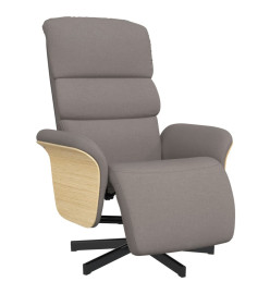 Fauteuil inclinable avec repose-pieds taupe tissu