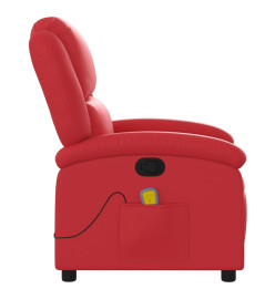 Fauteuil de massage inclinable rouge similicuir