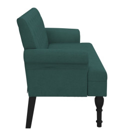 Banc avec dossier vert foncé 120x62x75,5 cm tissu