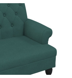 Banc avec dossier vert foncé 120x62x75,5 cm tissu