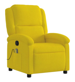 Fauteuil de massage inclinable jaune velours