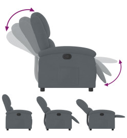 Fauteuil inclinable Gris foncé Velours