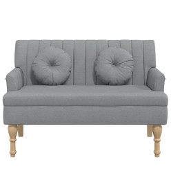 Banc avec coussins gris clair 113x64,5x75,5 cm tissu