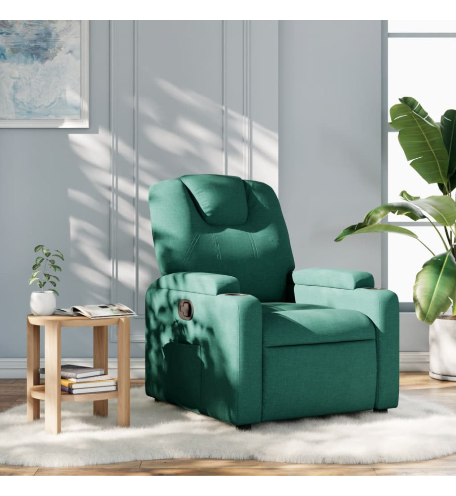 Fauteuil inclinable Vert foncé Tissu