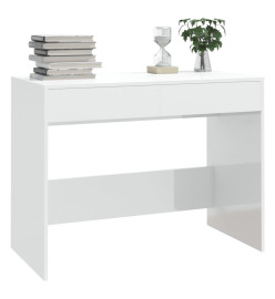 Bureau Blanc brillant 101x50x76,5 cm Aggloméré