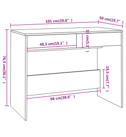 Bureau Blanc brillant 101x50x76,5 cm Aggloméré