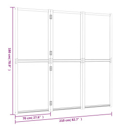 Cloison de séparation 3 panneaux Noir 210x180 cm