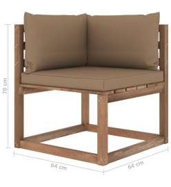 Salon palette de jardin 6 pcs et coussins Bois de pin imprégné