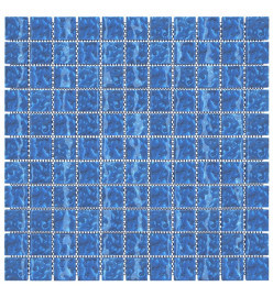 Carreaux mosaïque 22 pcs Bleu 30x30 cm Verre