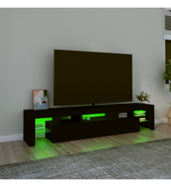 Meuble TV avec lumières LED Noir 200x36,5x40 cm