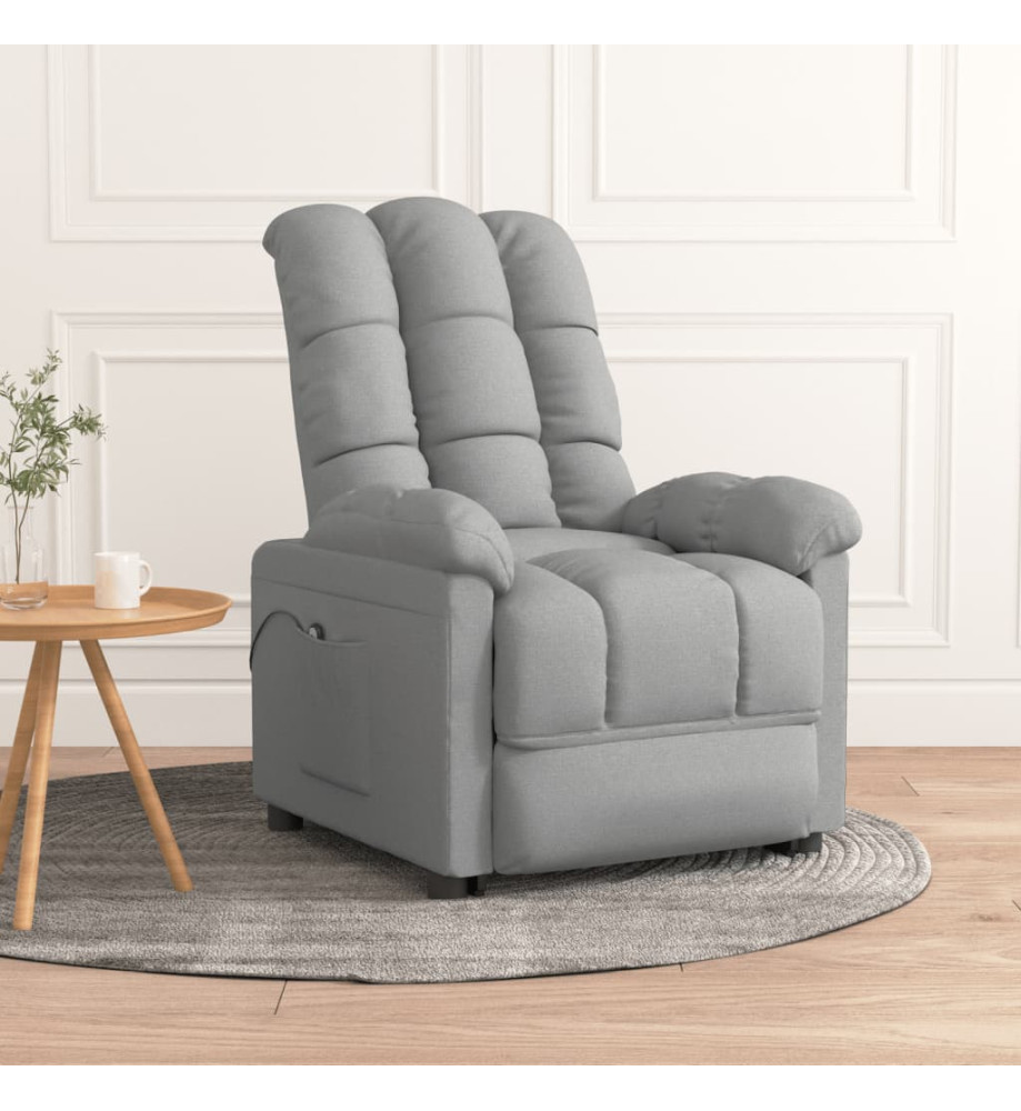 Fauteuil inclinable électrique Gris clair Tissu